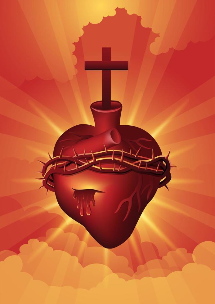 sagrado coração jesus cristo vetor
