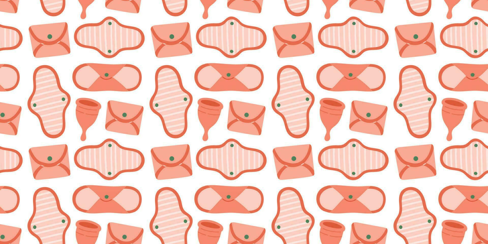 menstrual períodos desatado padronizar tampão, almofadas, menstrual copo. fêmea regular menstrual ciclo conceito. menstrual período, menstruação, pré-menstrual síndrome, ovários vetor ilustração