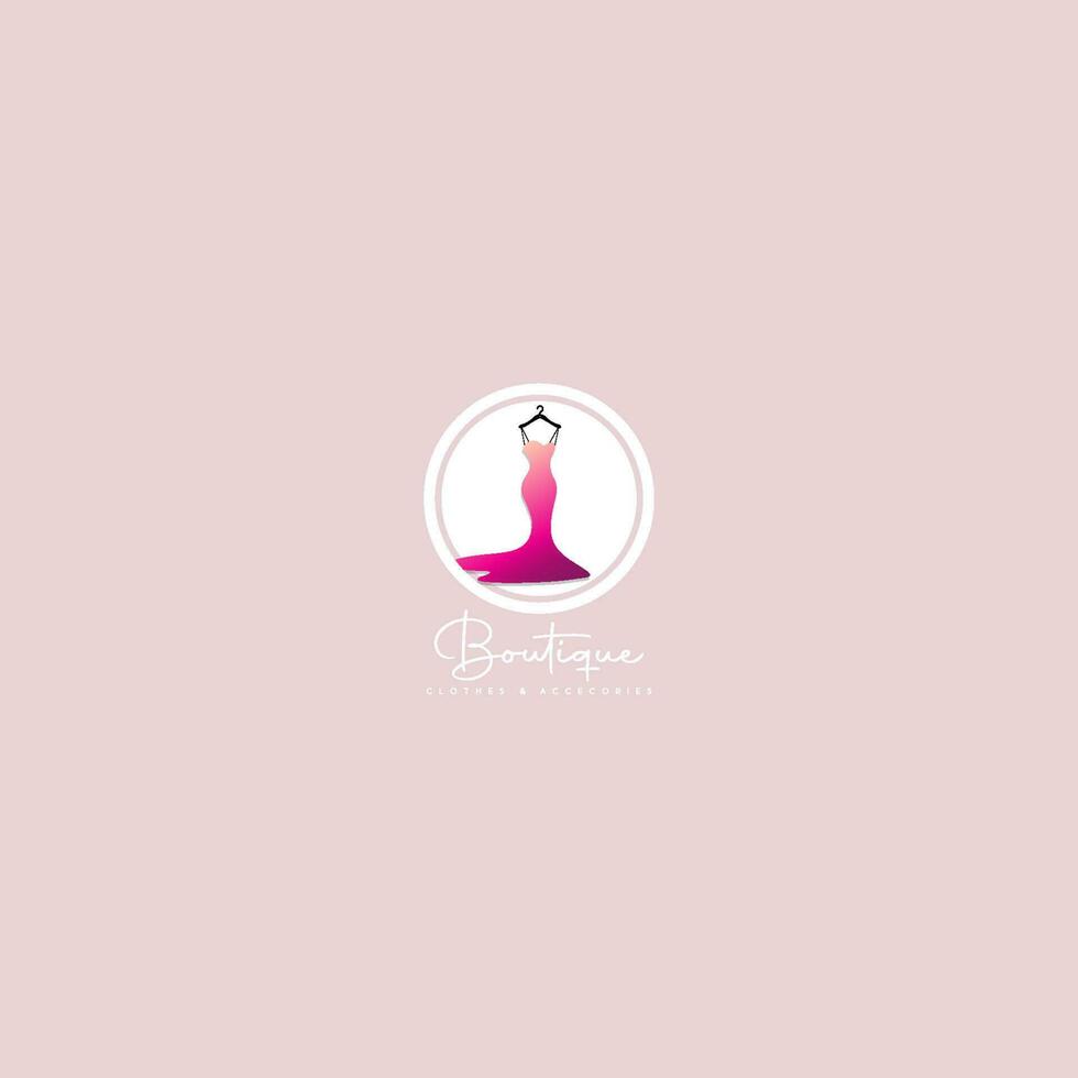 a ilustração de um design de logotipo minimalista pode ser usada para produtos de roupas femininas, símbolos, sinais, logotipos de lojas online, logotipos de roupas especiais, boutique vetor