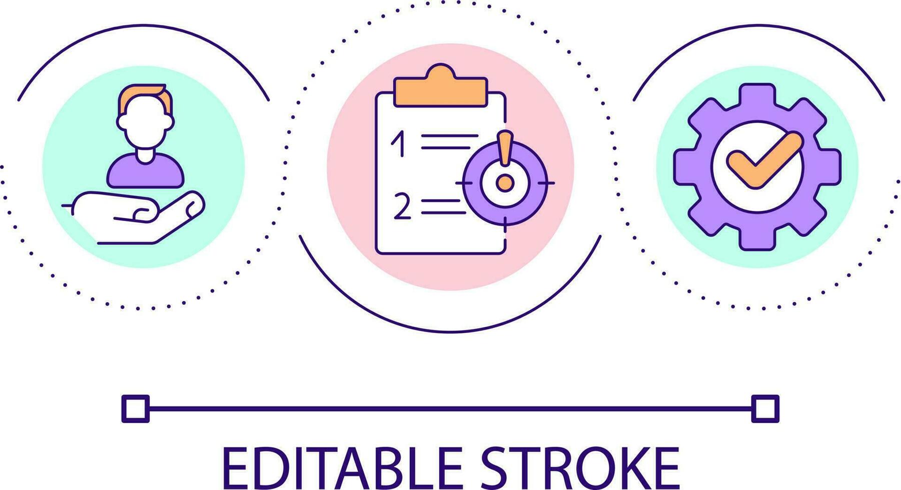 trabalho requerimento ciclo conceito ícone. recrutamento processo. humano recursos. contratação talentos abstrato idéia fino linha ilustração. isolado esboço desenho. editável acidente vascular encefálico vetor