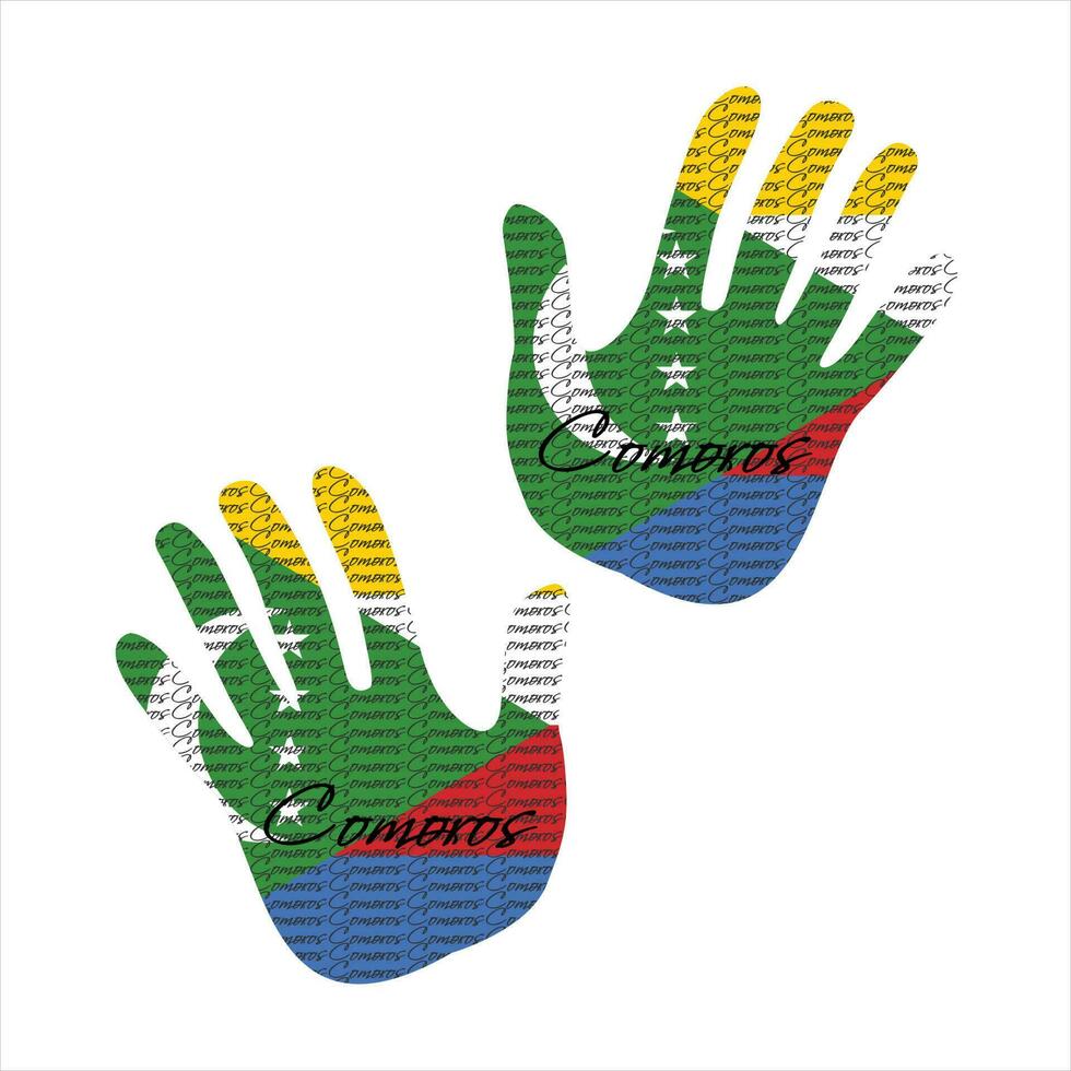 Comores bandeira mão vetor