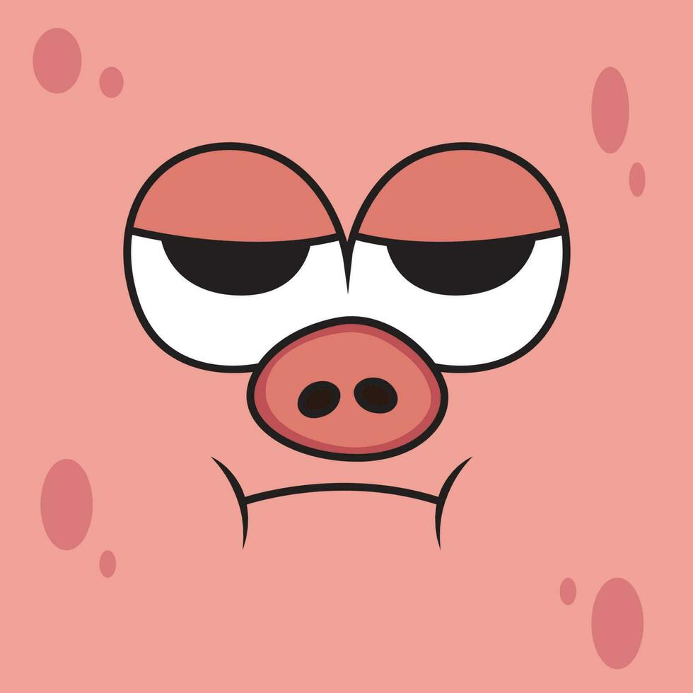 desapontado porco expressão desenho animado. animal vetor ícone ilustração, isolado em Rosa fundo