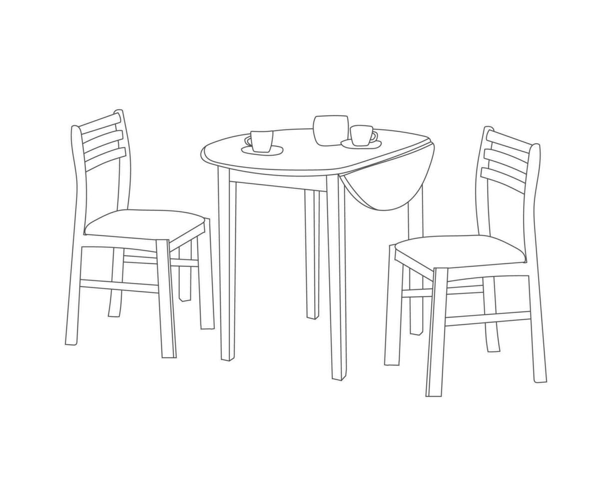 de madeira restaurante cadeiras com mesa conjunto dentro moderno interior com branco fundo vetor