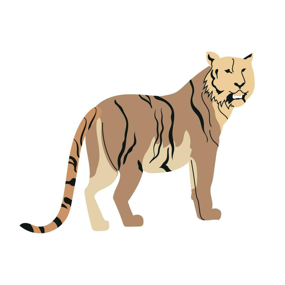 vetor ilustração do uma tigre em uma branco fundo. ameaçadas de extinção animais