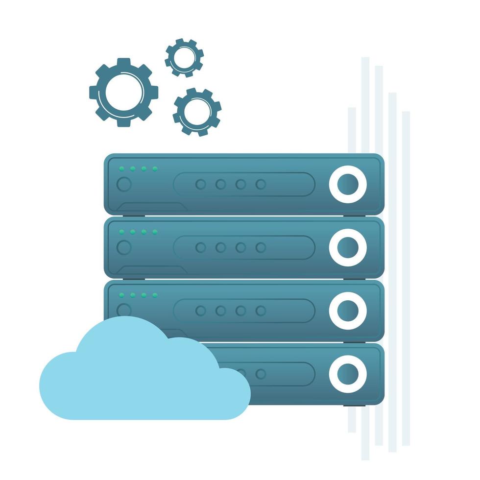 administração de serviços de hospedagem servidor de armazenamento de dados servidor de hospedagem na web rack vetor