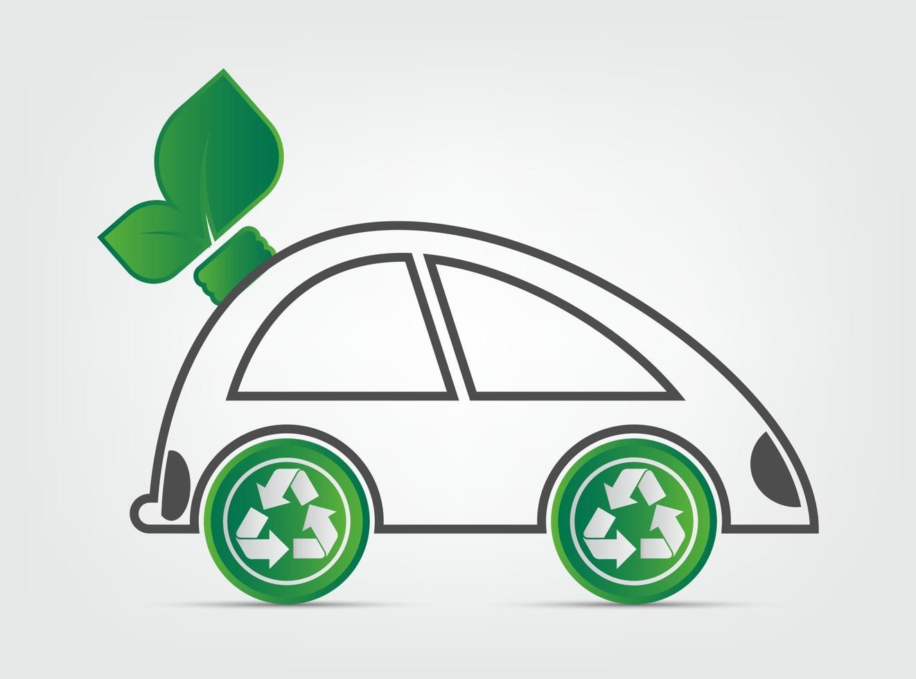 ecologia e conceito de carro ambiental vetor