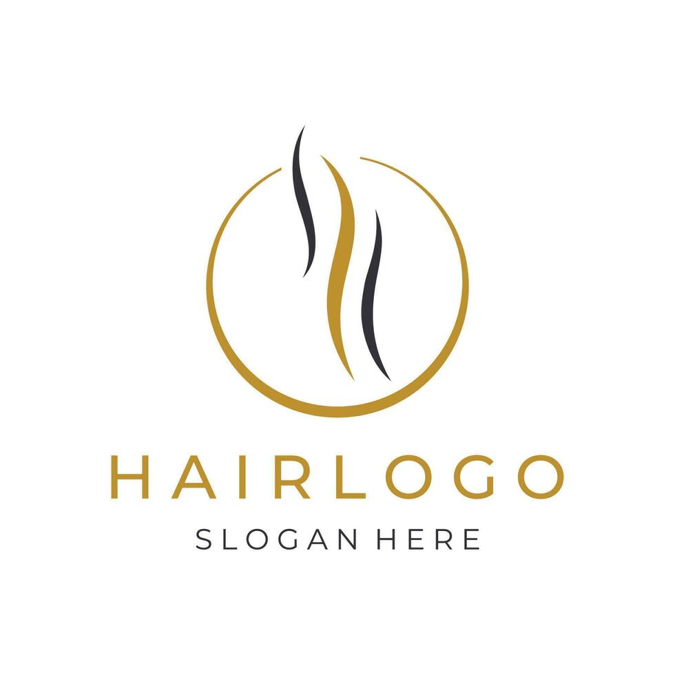 luxo e lindo cabelo onda abstrato logotipo design.logotipo para negócios, salão, beleza, cabeleireiro, Cuidado. vetor