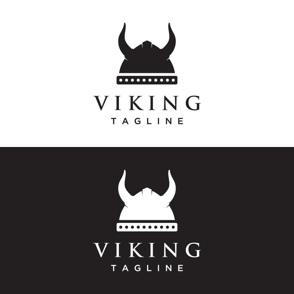 viking Guerreiro capacete logotipo Projeto com simples chifrudo capacete. vetor