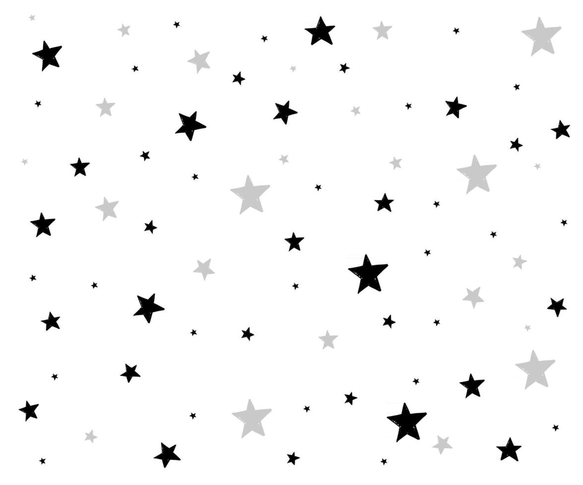fundo de padrão sem emenda de estrela desenhada à mão vetor