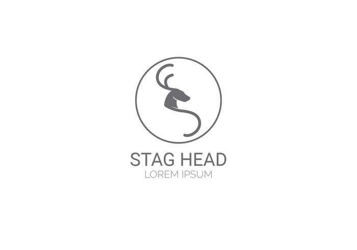 Stag Head Logo Ilustração Vetor