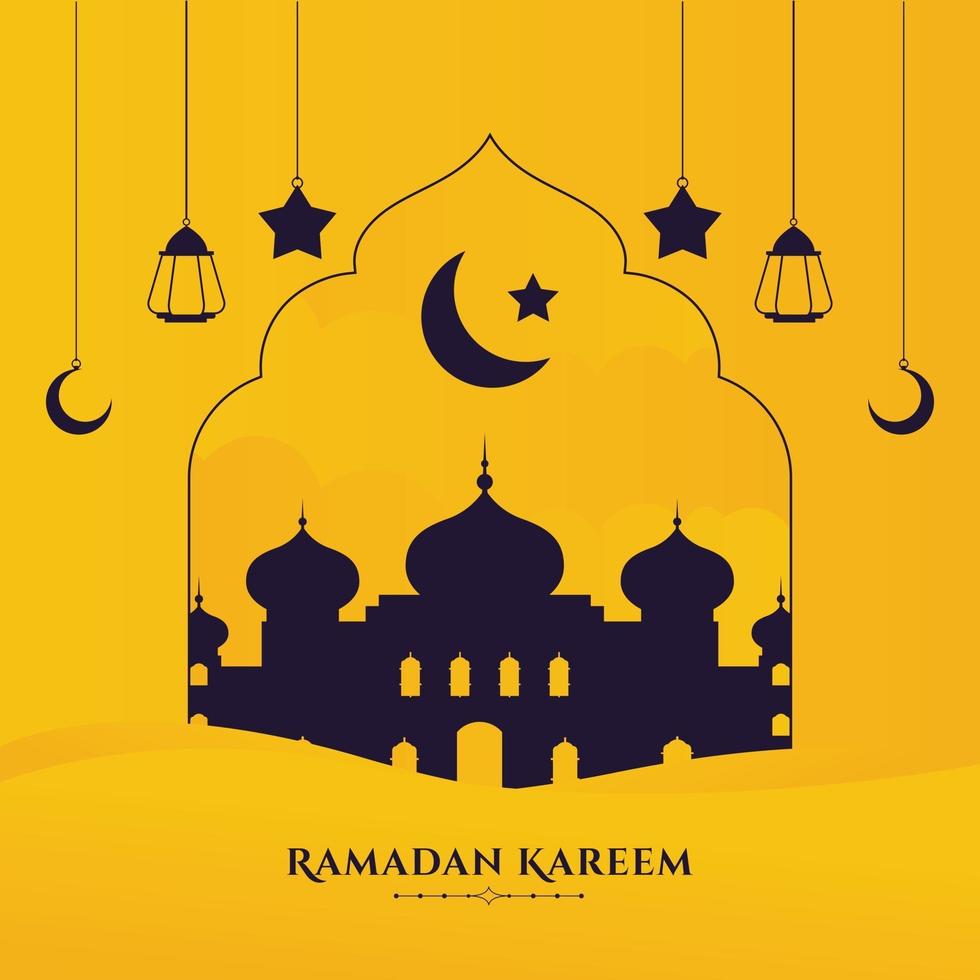 feliz ramadan kareem saudação modelo de fundo vetor livre