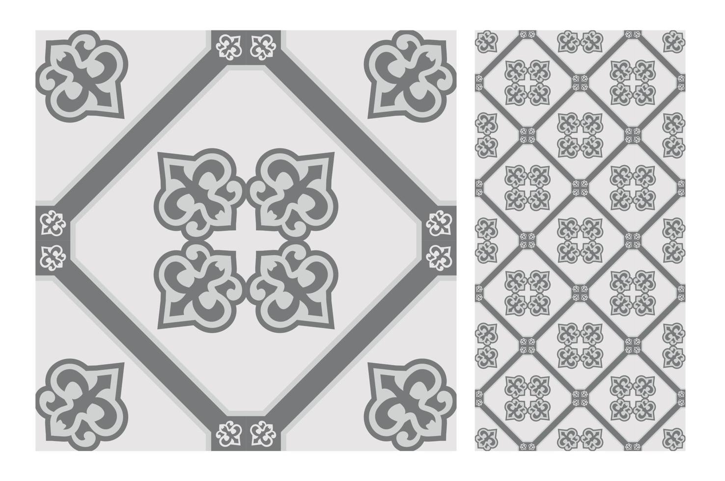 padrões de azulejos antigos design sem costura antigo em ilustração vetorial vetor