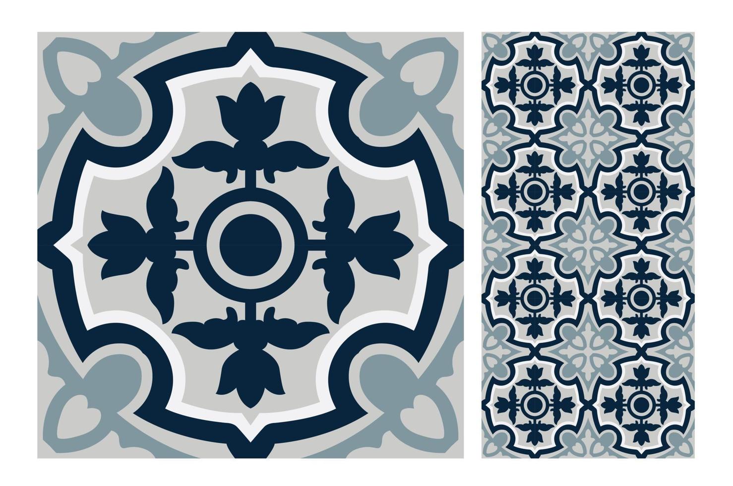 padrões de azulejos antigos design sem costura antigo vetor