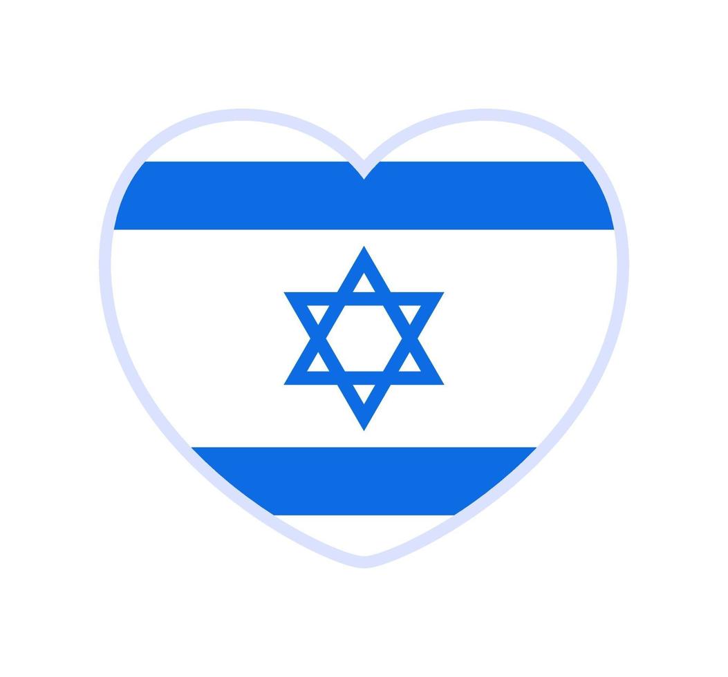 bandeira de israel em forma de coração vetor