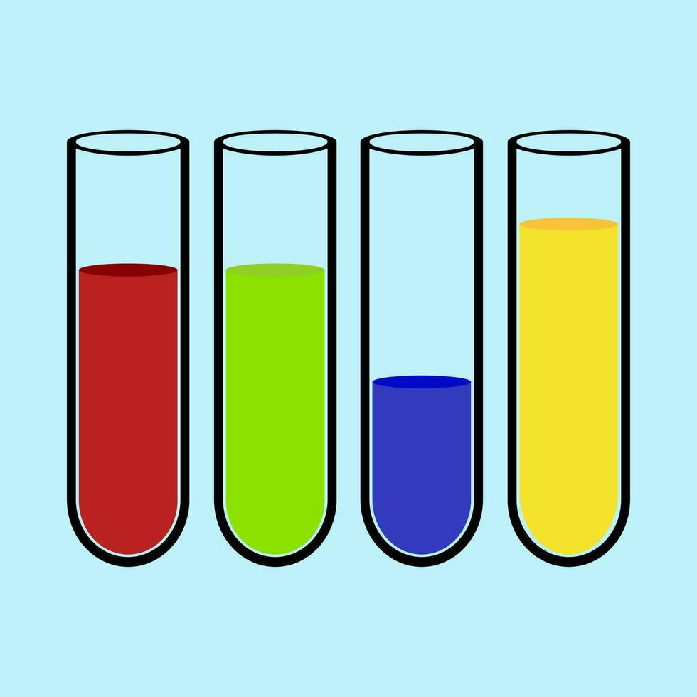 experimental tubo, química frasco dentro plano vetor ilustração Projeto