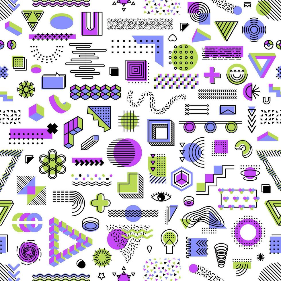 Memphis padronizar fundo do geométrico formas vetor