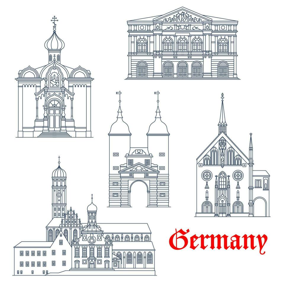 Alemanha, baden-baden e Heidelberg arquitetura vetor