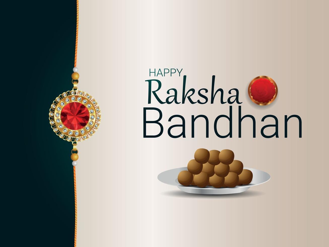 Cartão de convite do festival indiano feliz raksha bandhan com ilustração vetorial vetor