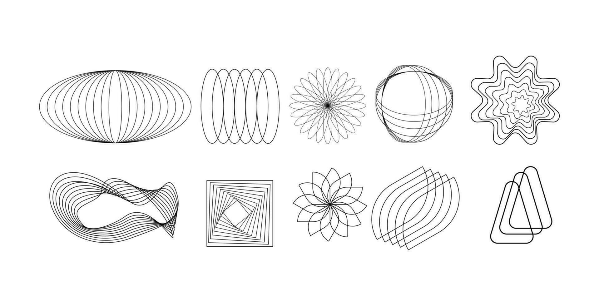 conjunto do abstrato geométrico elemento Projeto. decorativo moderno estético linha dentro mínimo conceito. vetor ilustração