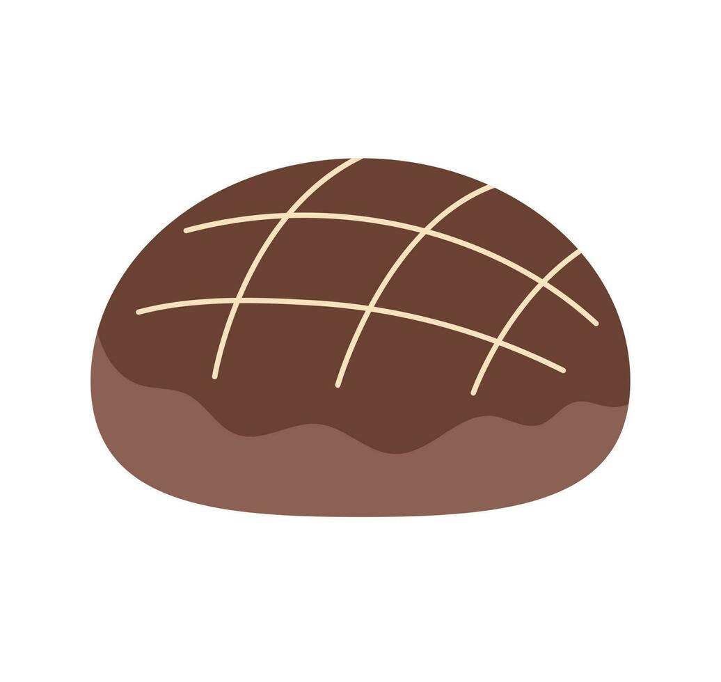 chocolate doce Comida. pão. simples vetor ilustração.