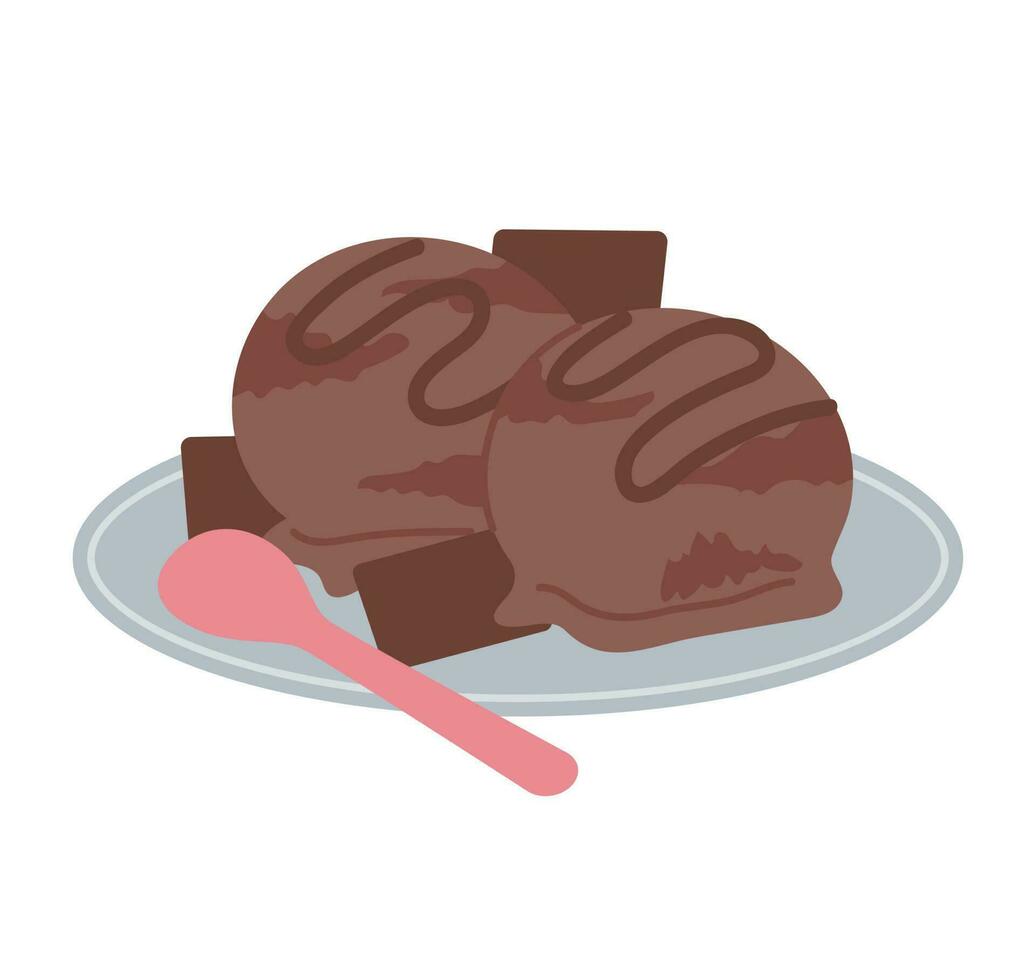 chocolate doce gelo creme. simples vetor ilustração.