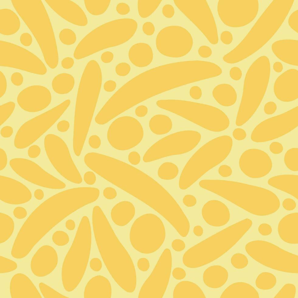 desatado padronizar groovy polca ponto abstrato retro arte estético Anos 70 estilo. na moda Década de 1960 cor silhueta groovy fundo. fofa vintage Projeto dentro amarelo cor. vetor ilustração