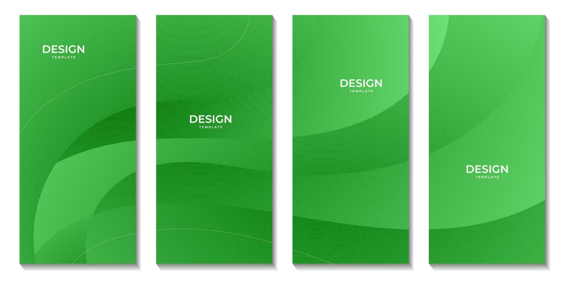 conjunto do brochuras. abstrato verde fundo com ondas vetor