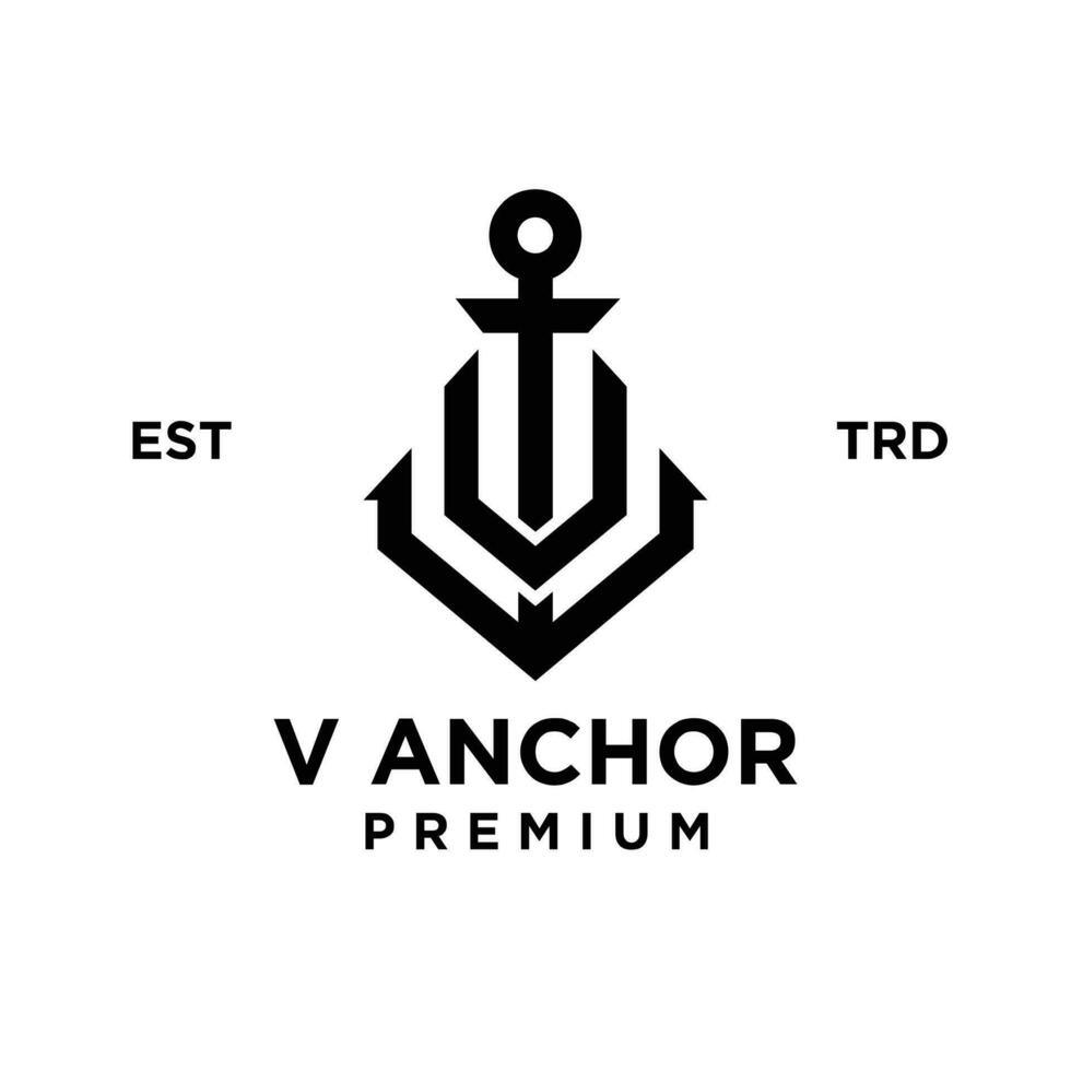 v âncora carta inicial Projeto ícone logotipo vetor