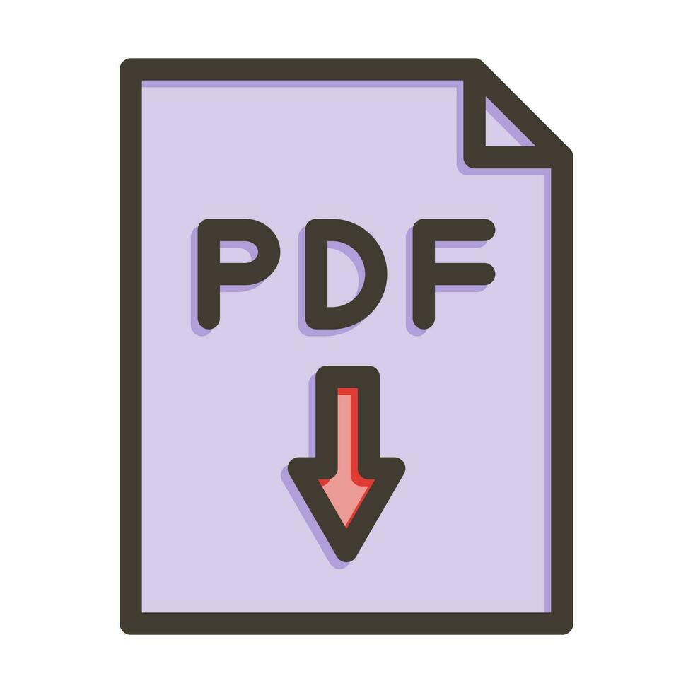baixar pdf vetor Grosso linha preenchidas cores ícone Projeto