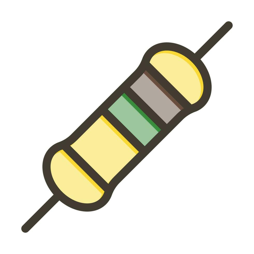 resistor vetor Grosso linha preenchidas cores ícone Projeto