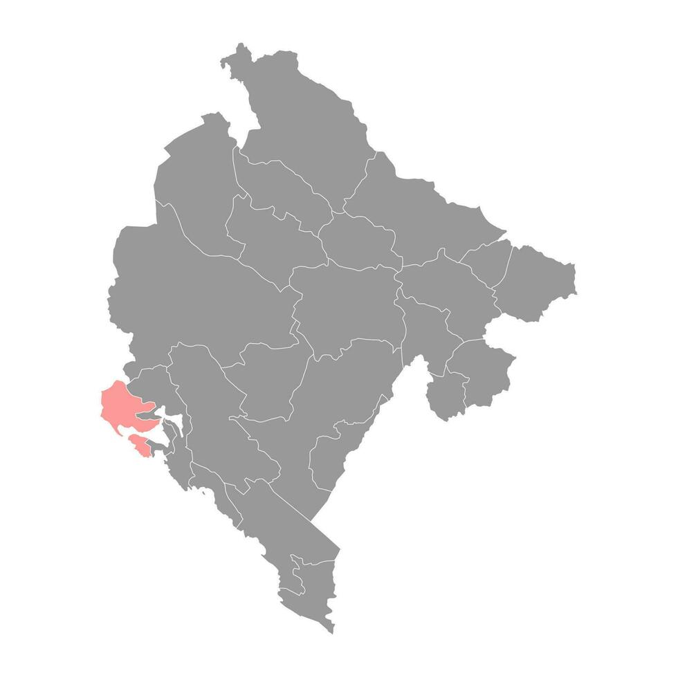 herceg novi município mapa, administrativo subdivisão do Montenegro. vetor ilustração.