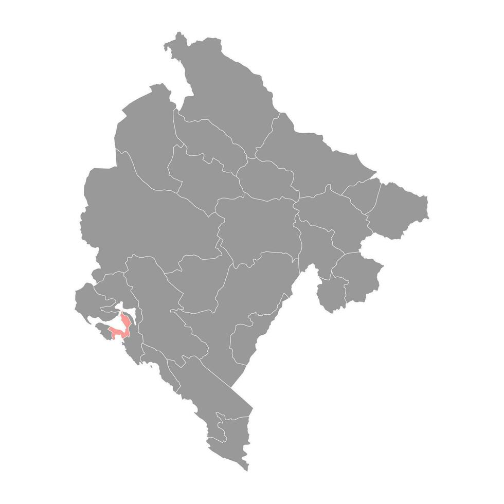 tivat município mapa, administrativo subdivisão do Montenegro. vetor ilustração.