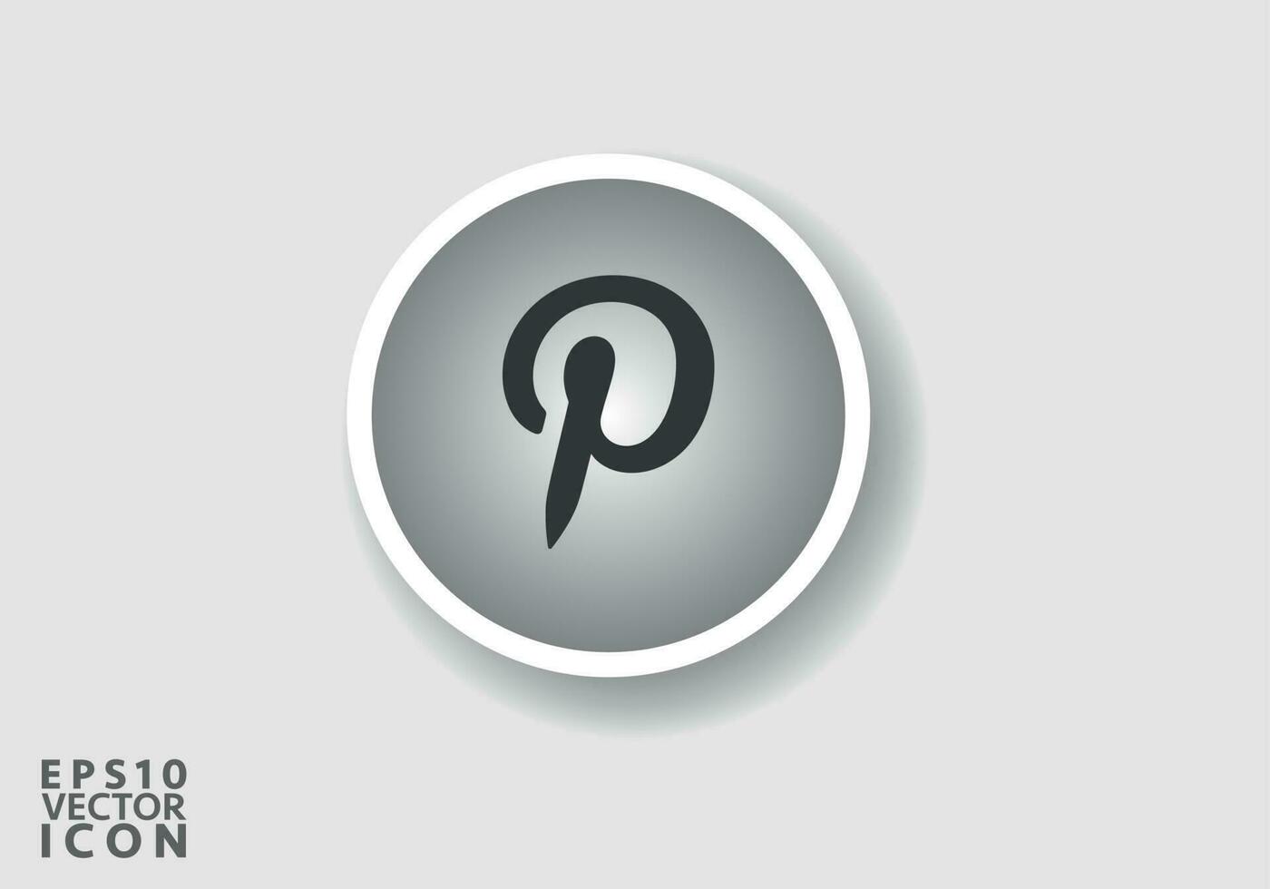 pinterest logotipo. realista social meios de comunicação ícone logotipo. pinterest plano ícone modelo Preto cor editável. pinterest plano ícone símbolo vetor