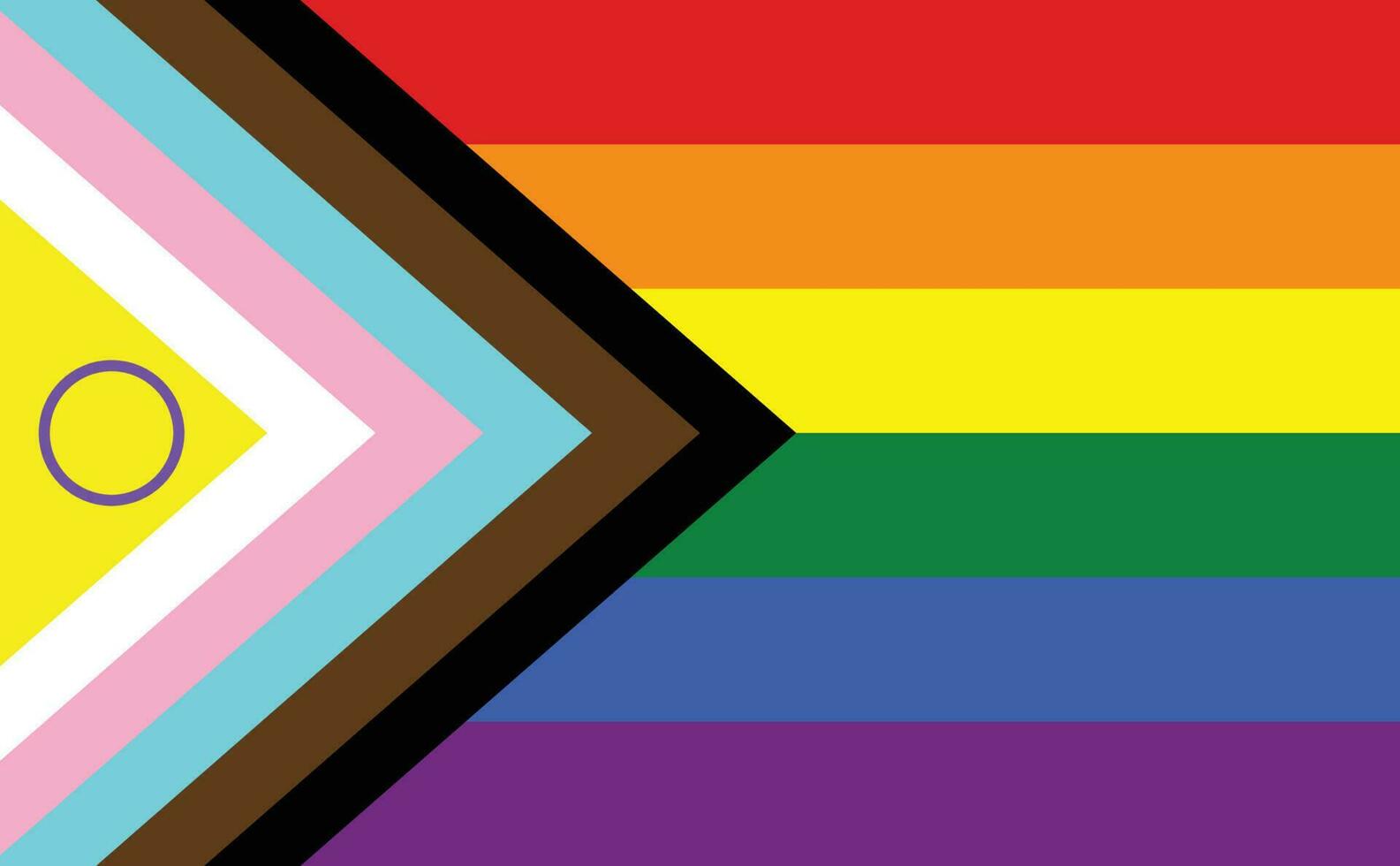 intersexo progresso orgulho bandeira. Novo lgbtq orgulho bandeira. intersexo progresso orgulho bandeira vetor