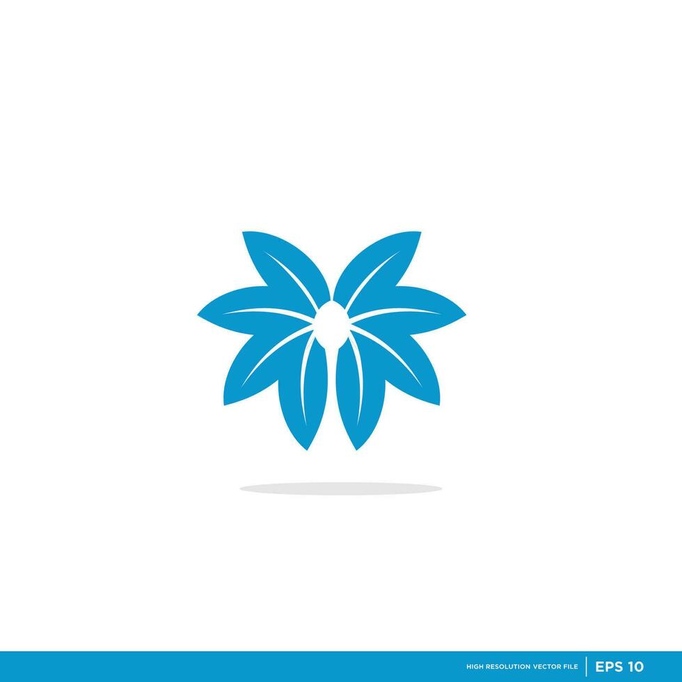 vetor logotipo com moderno, azul, exclusivo, e limpar \ limpo abstrato folha formas, folhas, folha logotipos, cannabis
