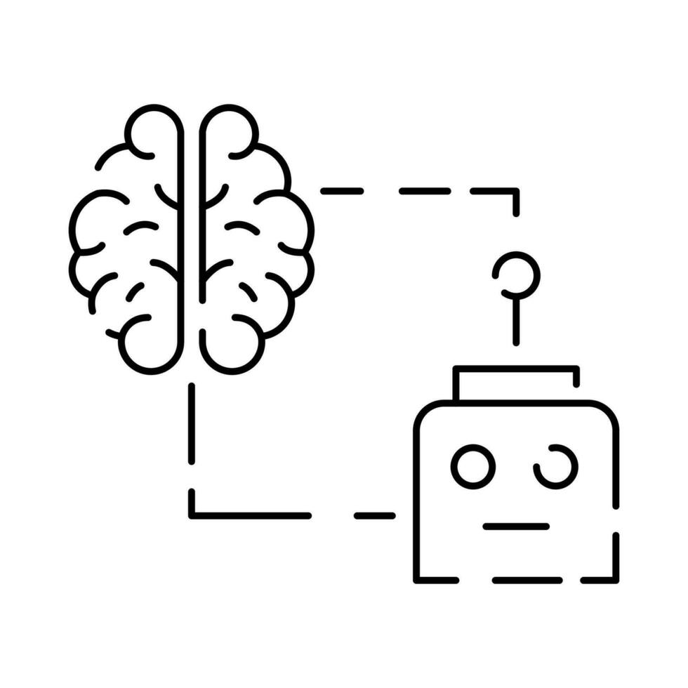 artificial inteligência relacionado vetor linha ícone. contém tal ícones Como face reconhecimento, algoritmo, auto-aprendizagem. profundo aprendizado, digital cérebro. cibernético, humanóide e bater papo.