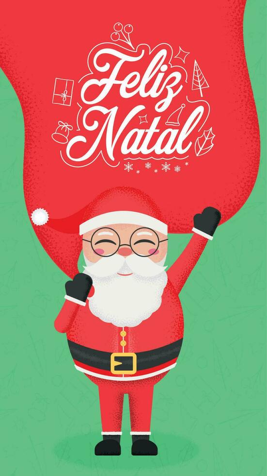 feliz natal santa claus social meios de comunicação postar modelo histórias vetor