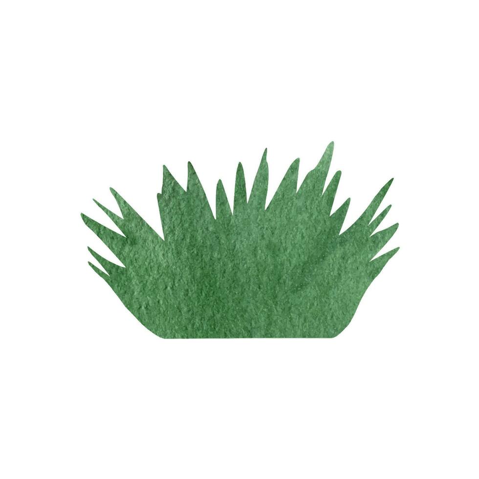 verde floresta Relva ramo aguarela clipart. ilustração do verão vegetação. vetor