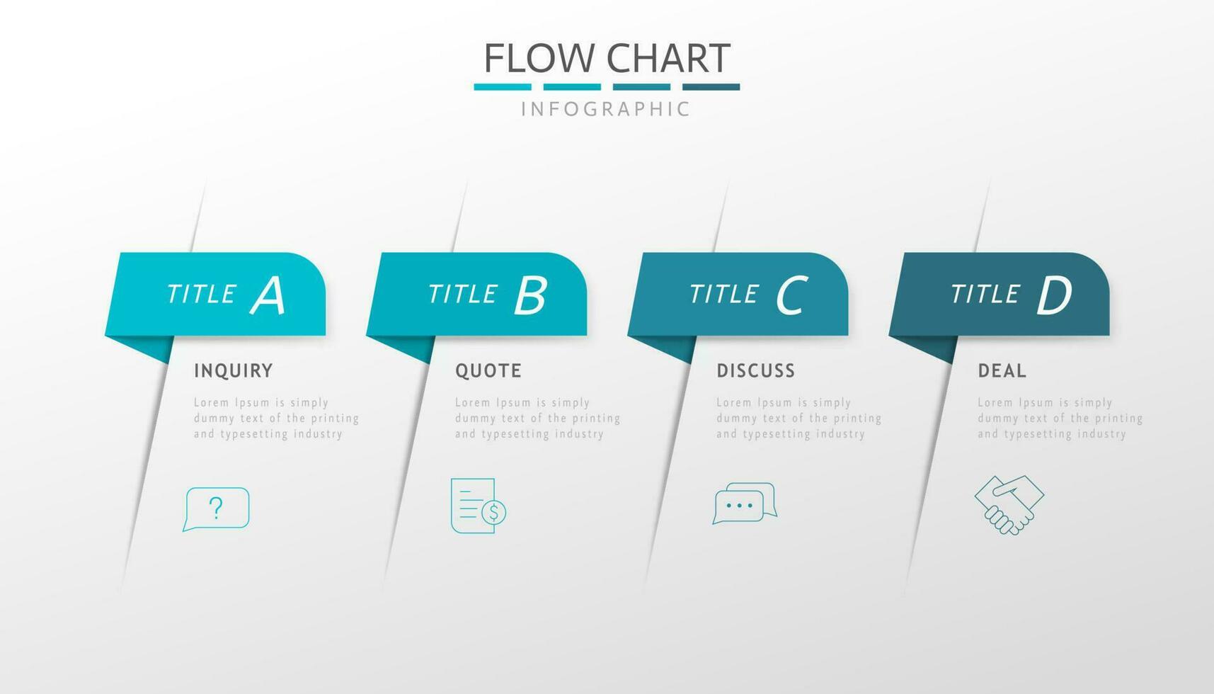 infográfico fluxo gráfico para o negócio com quatro passos vetor