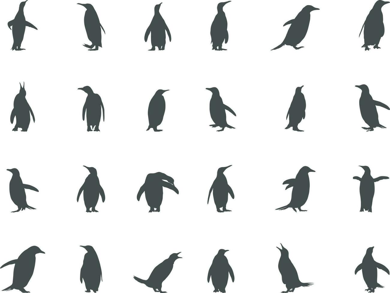 pinguins silhueta, pinguim clipart, pinguim ilustração. vetor