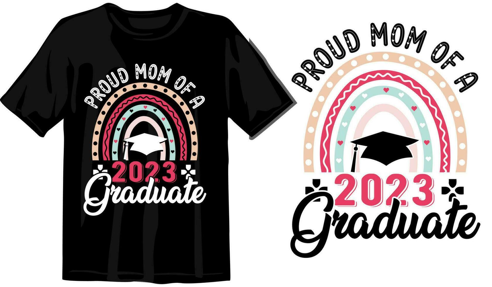 orgulhoso mãe do a graduado design, graduação design, graduação camiseta desenho, estudante graduado Distintivos. Faculdade graduação citações, graduação 2023, orgulhoso família do uma 2023 diplomado, vetor