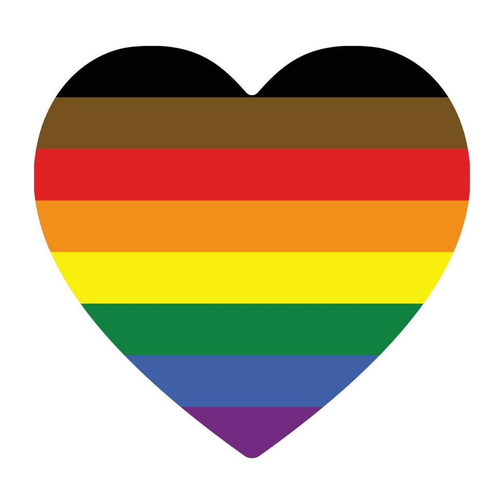 Filadélfia orgulho bandeira. tradicional gay orgulho bandeira com Preto e Castanho listras vetor