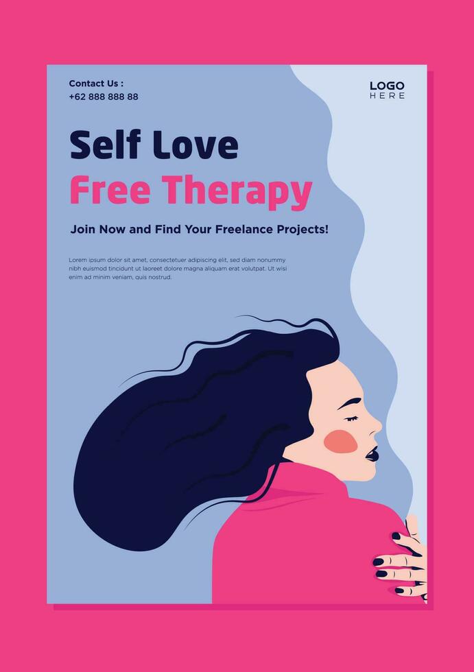 auto amor terapia poster folheto Projeto vetor