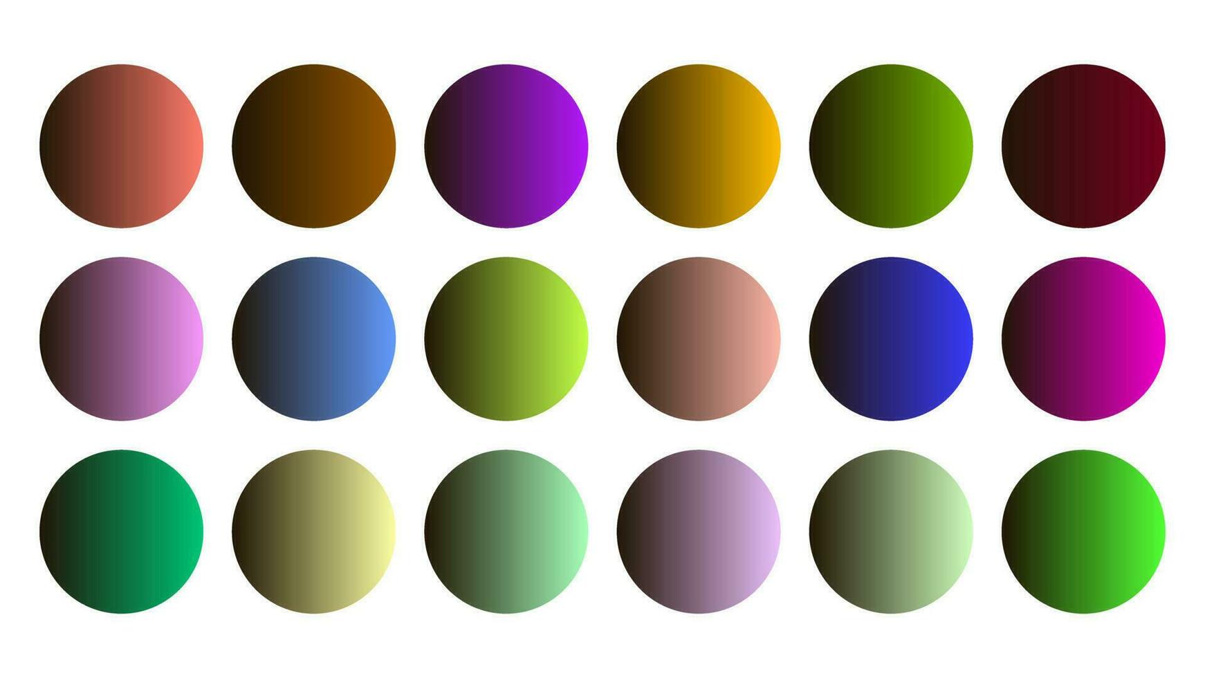 colorida Castanho óleo cor sombra linear gradiente paleta amostras rede kit círculos modelo conjunto vetor