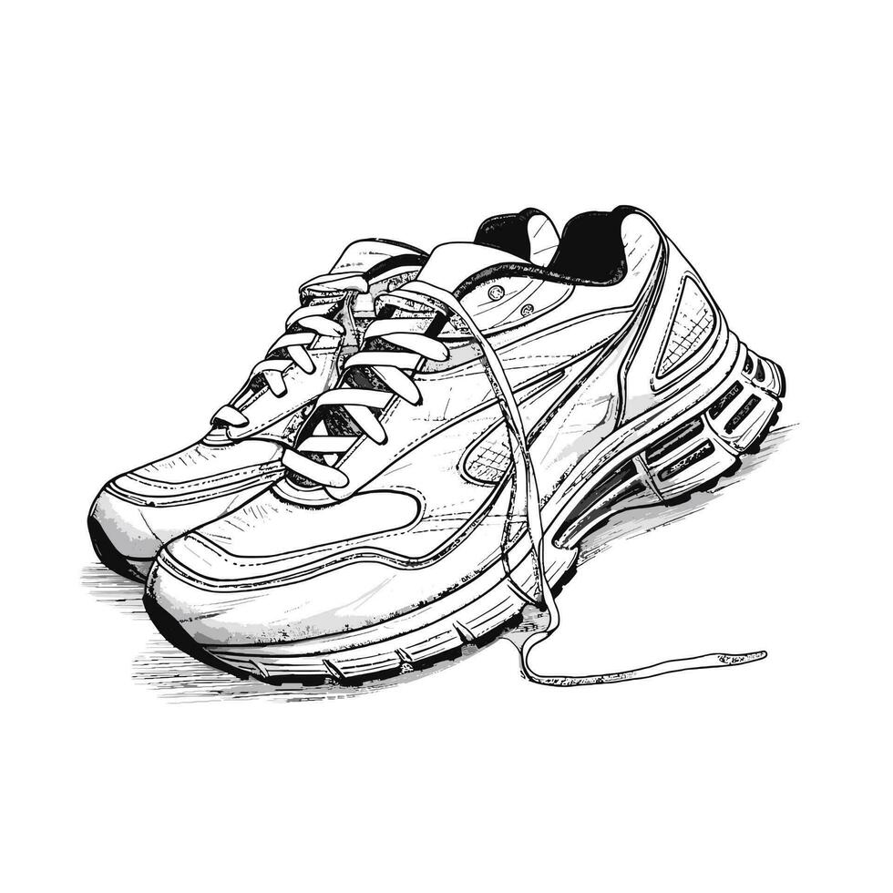 tênis - Esportes sapatos - sapatos para corrida -vetor gráfico chuteiras vetor