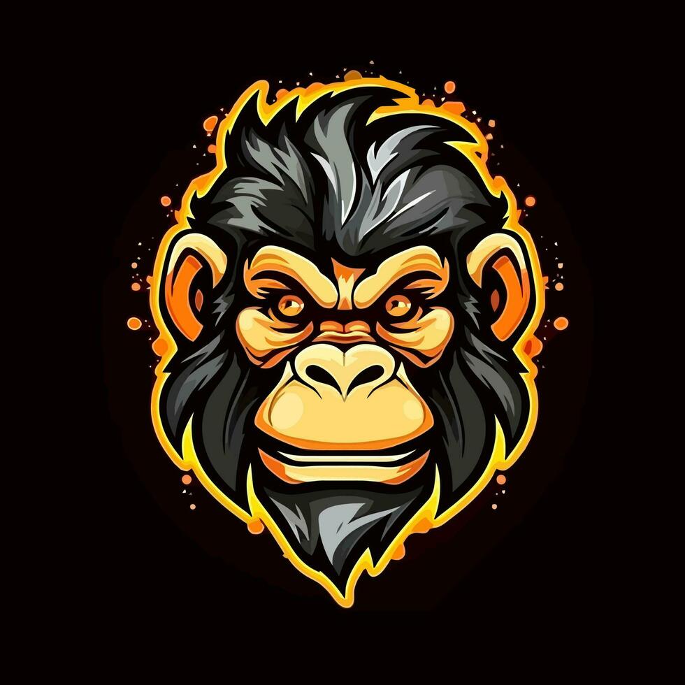 macaco cabeça logotipo vetor - gorila marca símbolo
