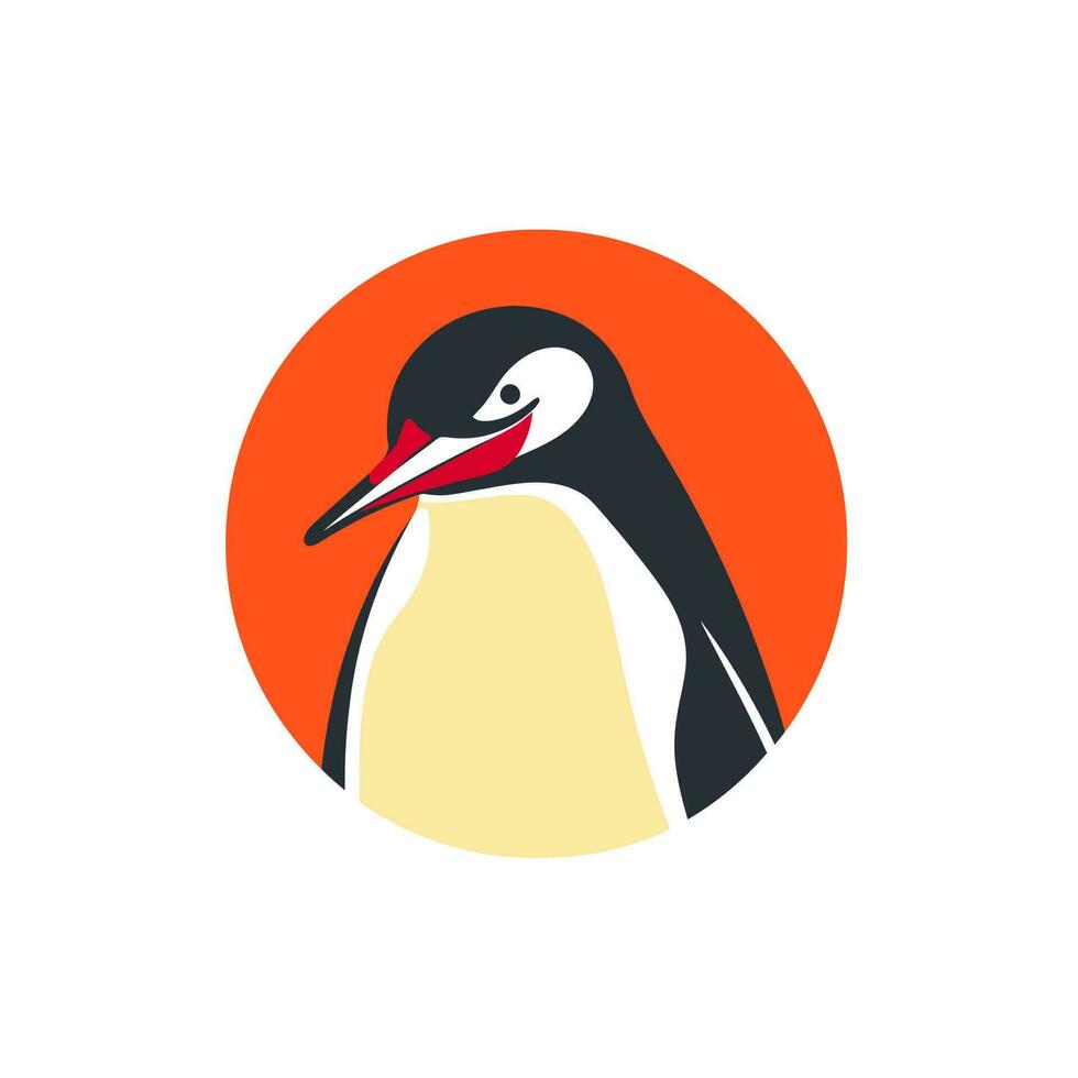 pinguim cabeça logotipo vetor - pássaro marca símbolo