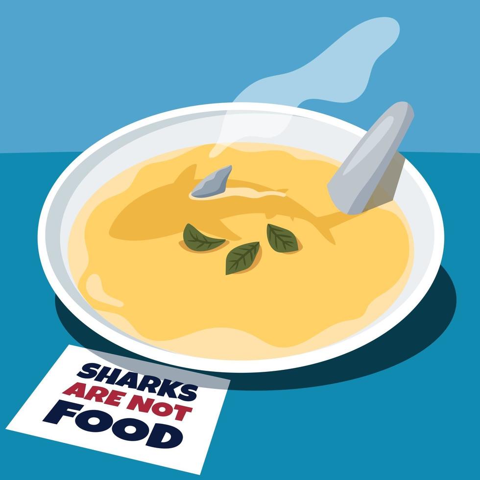 tubarões não são comida vetor
