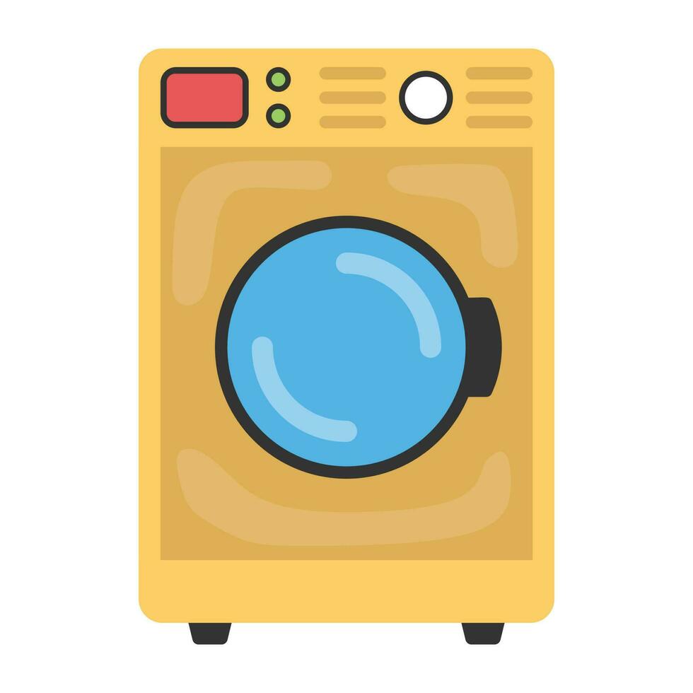 ícone mostrando dispositivo para lavanderia usando elétrico poder, uma lavando máquina ícone vetor