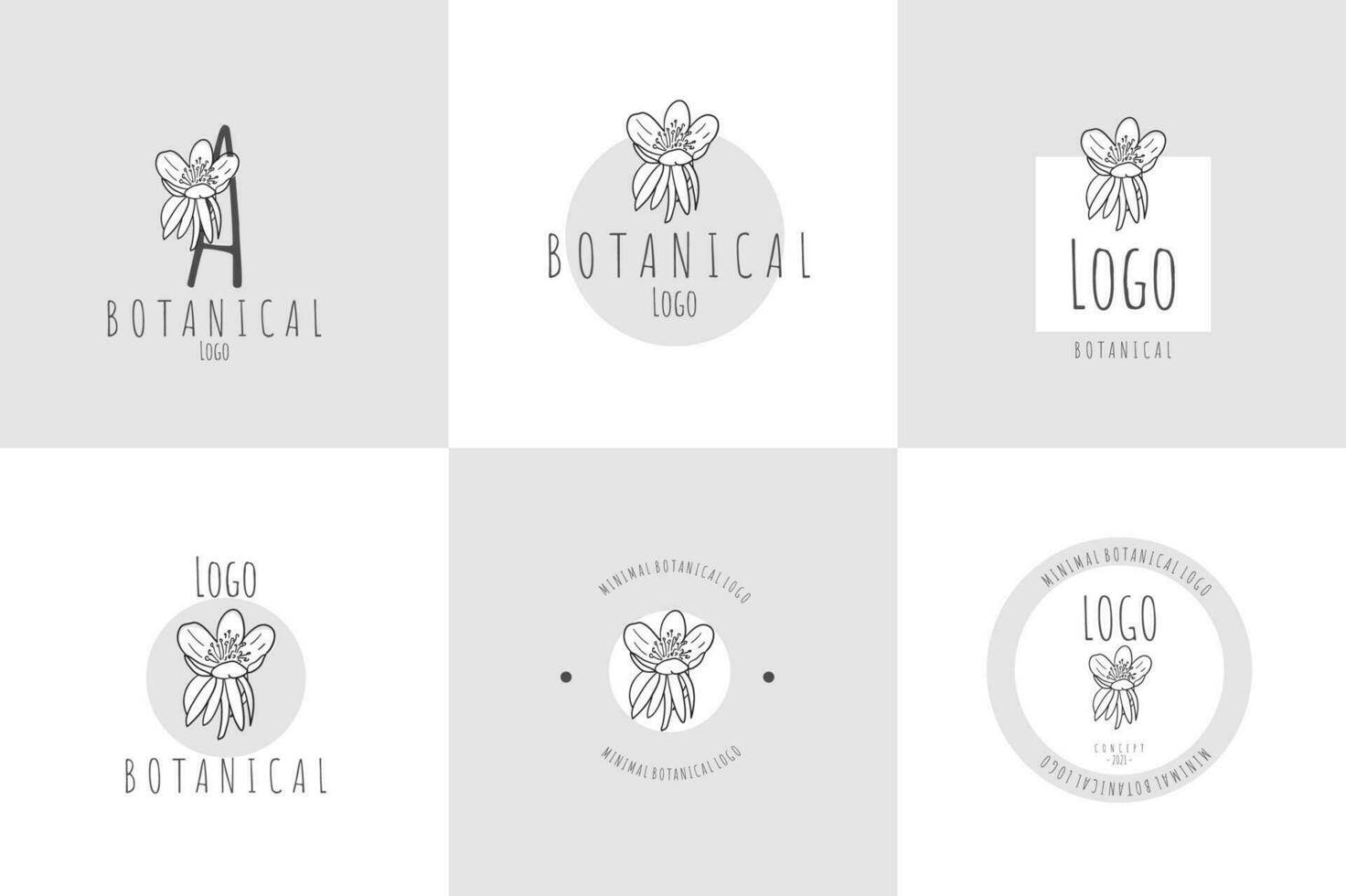 linha arte minimalista flor logotipo pacote vetor